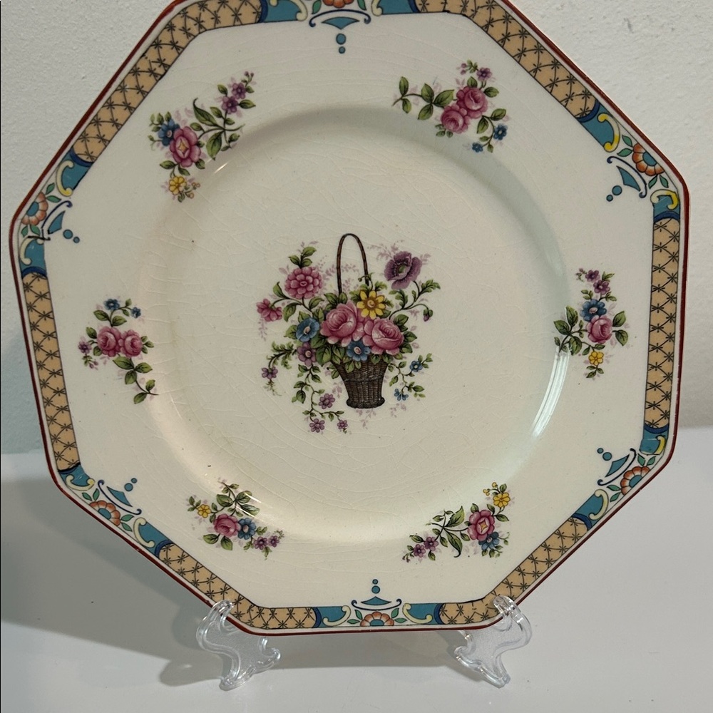 Vintage Wedgwood Hampton Plate Floral Octagon England